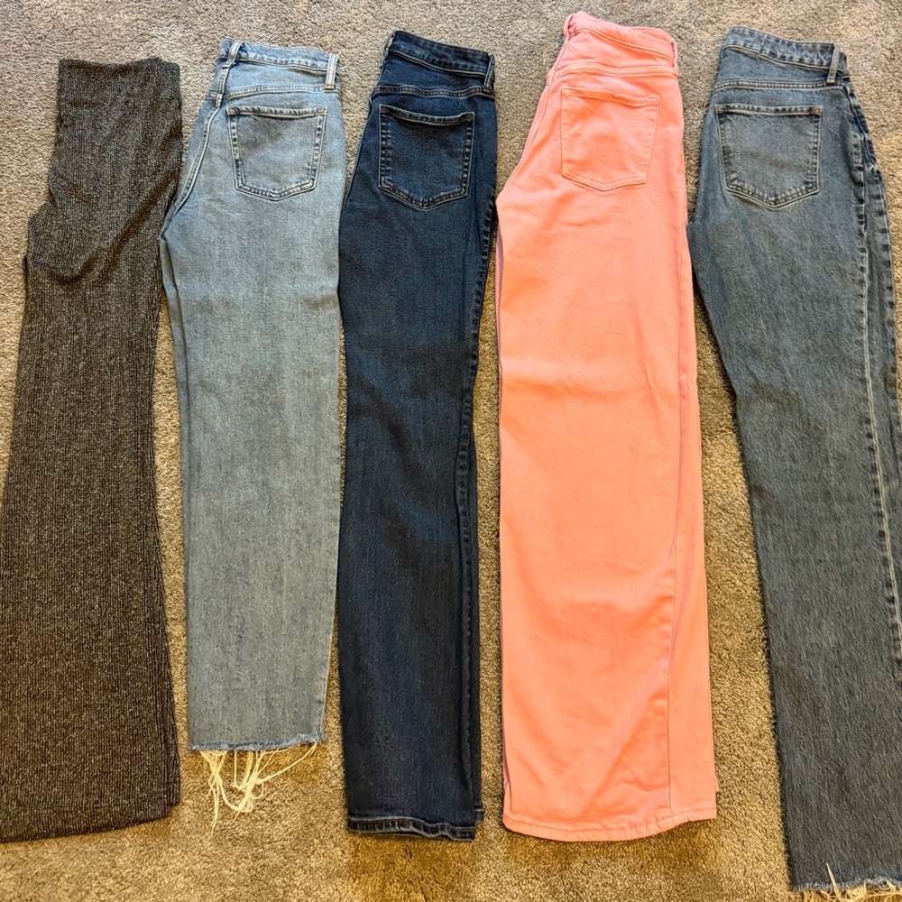 Old Navy Black and Gray Flare Wide Leg Jeans